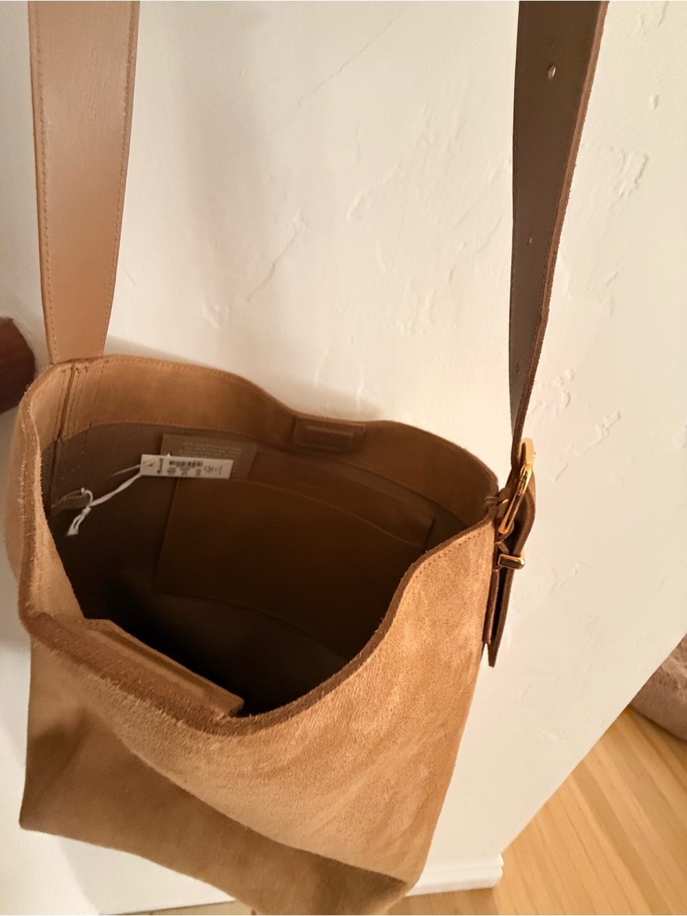 Madewell The Essential Bucket Tote in Tawny Khaki Suede Boho Chic Minimalist - Picture 10 of 10
